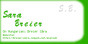 sara breier business card